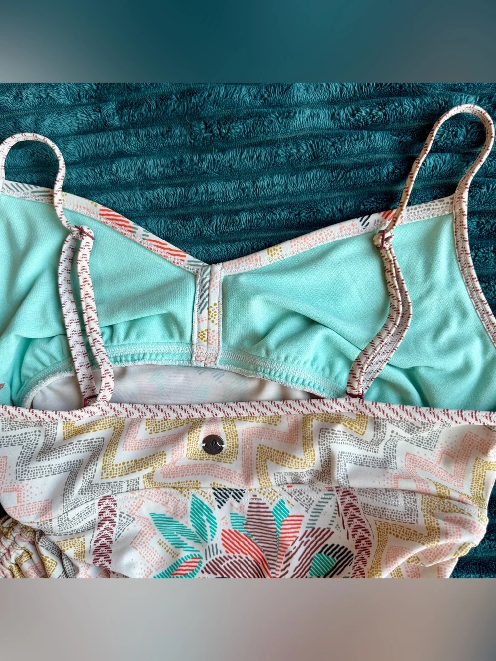 Prana cream boho swim top tankini tank size L - Picture 5 of 6